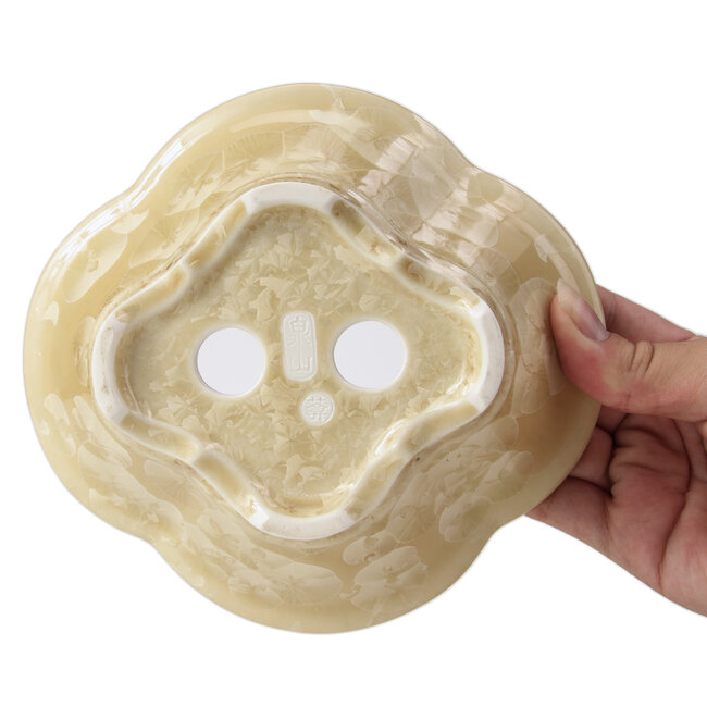 Mokko beige bonsaipot van Heian Kozan - 170 x 160 x 58 mm