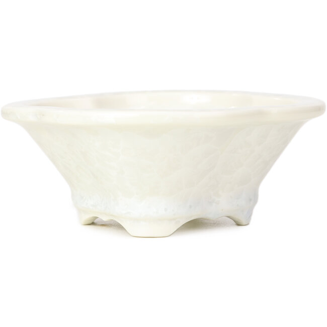 Mokko white bonsai pot by Heian Kozan - 155 x 140 x 50 mm