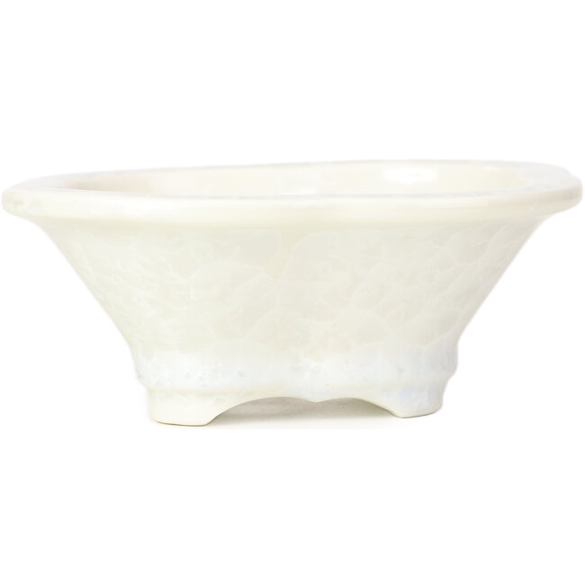 Mokko white bonsai pot by Heian Kozan - 155 x 140 x 50 mm