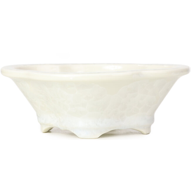 Mokko white bonsai pot by Heian Kozan - 155 x 140 x 50 mm