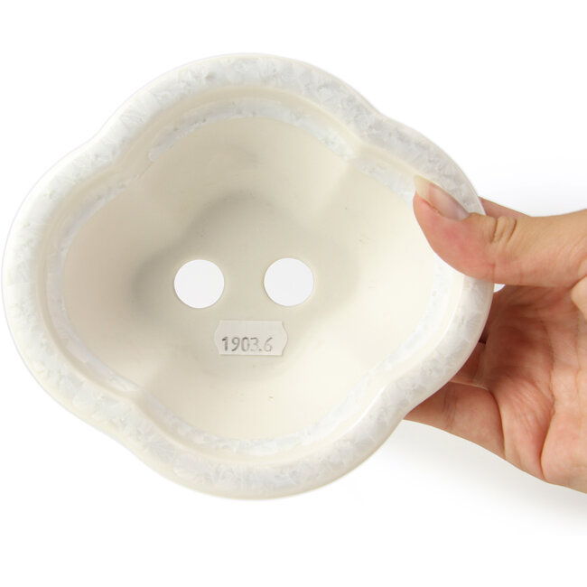 Maceta de bonsái blanca Mokko de Heian Kozan - 155 x 140 x 50 mm