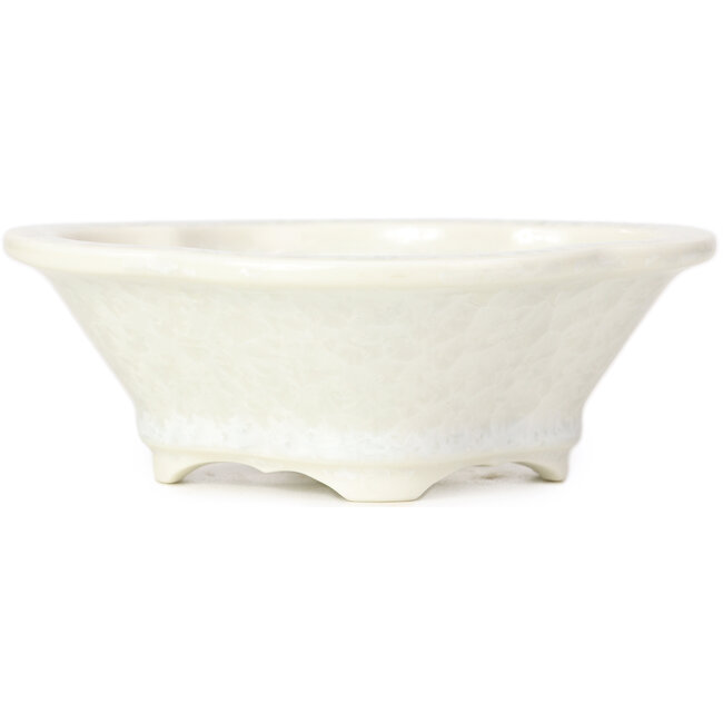 Pot à bonsaï Mokko blanc par Heian Kozan - 155 x 140 x 50 mm