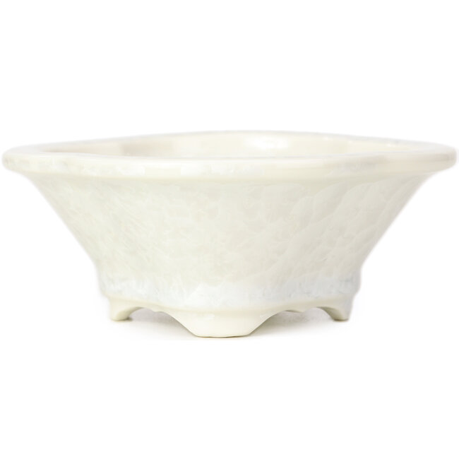 Mokko white bonsai pot by Heian Kozan - 155 x 140 x 50 mm