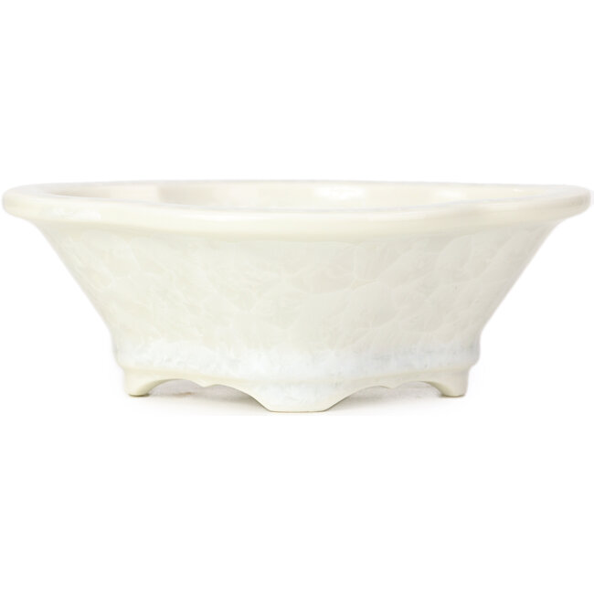 Vaso per bonsai bianco Mokko di Heian Kozan - 155 x 140 x 50 mm