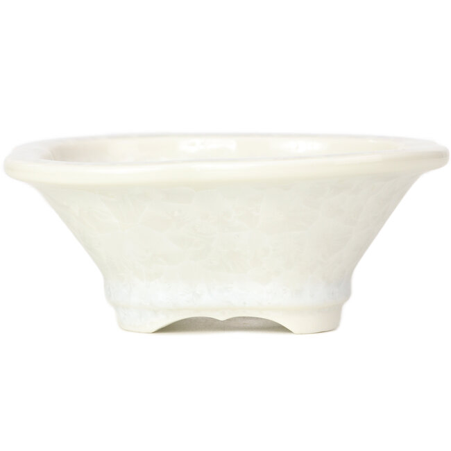 Pot à bonsaï Mokko blanc par Heian Kozan - 155 x 140 x 50 mm