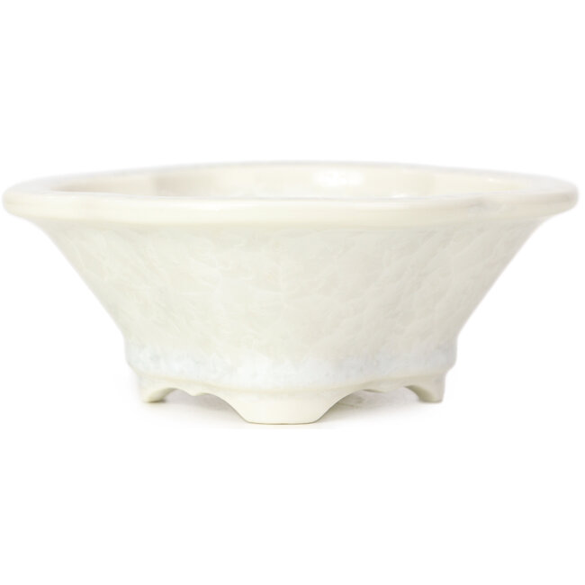 Pot à bonsaï Mokko blanc par Heian Kozan - 155 x 140 x 50 mm