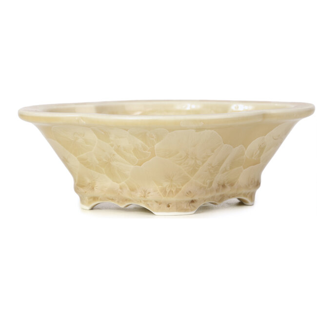 Pot à bonsaï Mokko beige par Heian Kozan - 170 x 160 x 58 mm