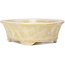 Oval beige bonsai pot by Heian Kozan - 180 x 143 x 53 mm