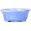 Oval blue bonsai pot by Heian Kozan - 180 x 143 x 53 mm