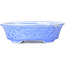 Oval blue bonsai pot by Heian Kozan - 180 x 143 x 53 mm