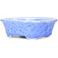 Oval blue bonsai pot by Heian Kozan - 180 x 143 x 53 mm