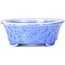 Oval blue bonsai pot by Heian Kozan - 180 x 143 x 53 mm