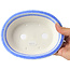 Oval blue bonsai pot by Heian Kozan - 180 x 143 x 53 mm