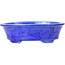 Oval blue bonsai pot by Heian Kozan - 180 x 143 x 53 mm