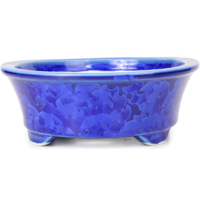Vaso ovale per bonsai blu di Heian Kozan - 180 x 143 x 53 mm