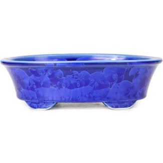  Heian Senzan 180 mm oval blue bonsai pot by Heian Kozan, Kyoto, Japan