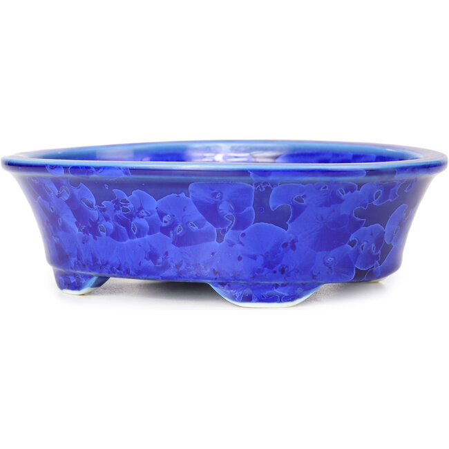 Vaso ovale per bonsai blu di Heian Kozan - 180 x 143 x 53 mm