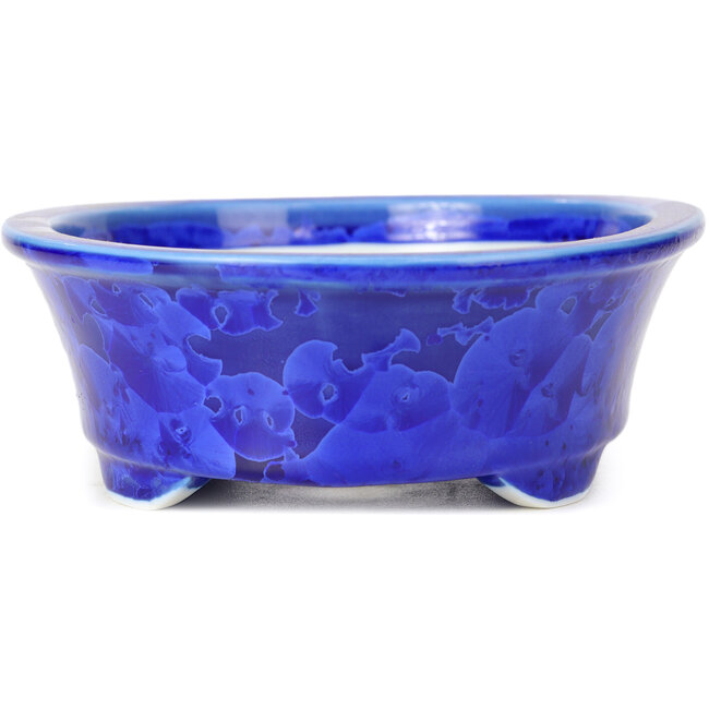 Vaso ovale per bonsai blu di Heian Kozan - 180 x 143 x 53 mm