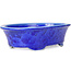 Ovale blaue Bonsaischale von Heian Kozan - 180 x 143 x 53 mm
