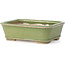 Rectangular green bonsai pot by Hattori - 140 x 106 x 43 mm