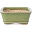 Pot à bonsaï vert rectangulaire par Hattori - 140 x 106 x 43 mm