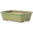 Rectangular green bonsai pot by Hattori - 140 x 106 x 43 mm