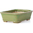 Rectangular green bonsai pot by Hattori - 140 x 106 x 43 mm