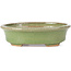 Oval green bonsai pot by Hattori - 130 x 102 x 35 mm