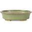 Pot à bonsaï ovale vert par Hattori - 130 x 102 x 35 mm