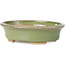 Oval green bonsai pot by Hattori - 130 x 102 x 35 mm