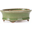 Oval green bonsai pot by Hattori - 108 x 93 x 36 mm