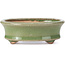 Pot à bonsaï vert ovale par Hattori - 108 x 93 x 36 mm