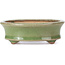 Oval green bonsai pot by Hattori - 108 x 93 x 36 mm