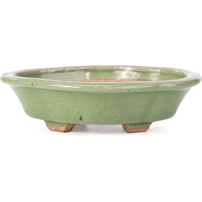 Pot à bonsaï vert Mokko par Hattori - 134 x 115 x 38 mm