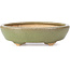 Oval green bonsai pot by Hattori - 132 x 102 x 35 mm