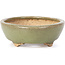 Oval green bonsai pot by Hattori - 132 x 102 x 35 mm