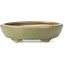 Oval green bonsai pot by Hattori - 132 x 102 x 35 mm