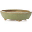 Oval green bonsai pot by Hattori - 132 x 102 x 35 mm