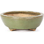 Pot à bonsaï ovale vert par Hattori - 132 x 102 x 35 mm