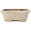 Rectangular beige bonsai pot by Hattori - 126 x 100 x 45 mm