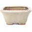 Rectangular beige bonsai pot by Hattori - 126 x 100 x 45 mm