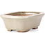 Rectangular beige bonsai pot by Hattori - 126 x 100 x 45 mm