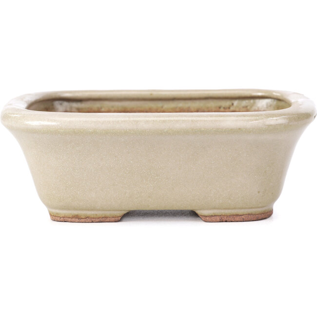 Rechthoekige beige bonsaipot van Hattori - 126 x 100 x 45 mm