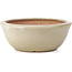 Round beige bonsai pot by Hattori - 117 x 117 x 46 mm