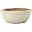 Round beige bonsai pot by Hattori - 117 x 117 x 46 mm