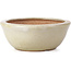 Round beige bonsai pot by Hattori - 117 x 117 x 46 mm