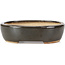 Oval black bonsai pot by Hattori - 127 x 104 x 35 mm