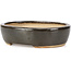 Oval black bonsai pot by Hattori - 127 x 104 x 35 mm