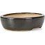 Pot à bonsaï ovale noir par Hattori - 127 x 104 x 35 mm