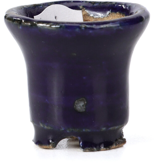 Vaso per bonsai rotondo blu di Hattori - 31 x 31 x 29 mm